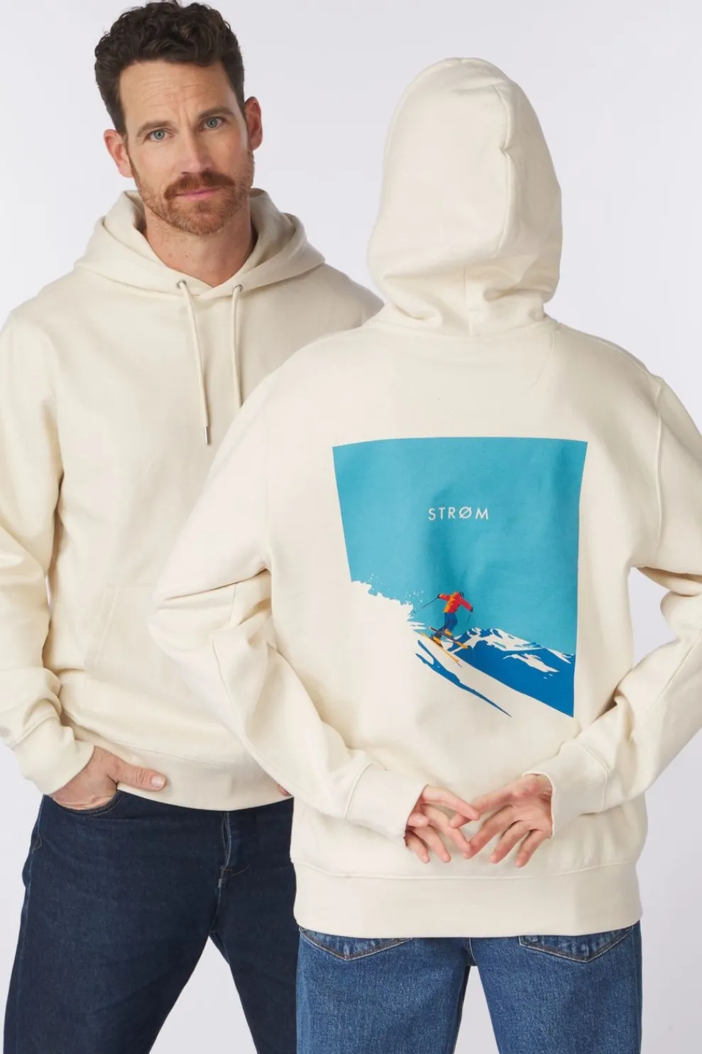 Clearance STRØM Trui Hd Ski Jump Natural Raw