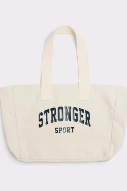 Outlet Stronger Sporttas Canvas Tote Bag Whisper White