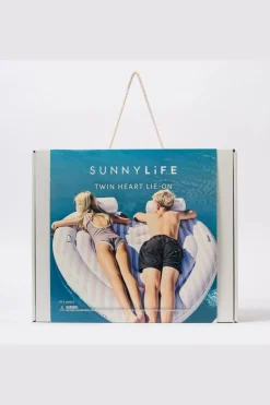 Clearance Sunnylife Speelgoed Twin Heart Lie-On Stole My Heart Pink Stripe white/light pink