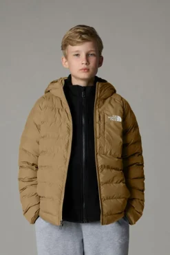 Clearance The North Face Donsjas B Reversible Perrito Hooded Jacket Khaki Stone