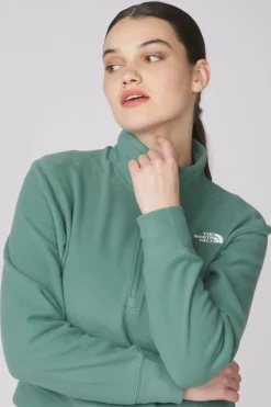 Outlet The North Face Fleece 100 Glacier Half Zip Dark Sage