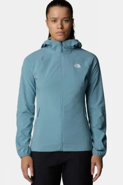 New The North Face Softshell Jas W Nimble Hoodie Shallow Blue