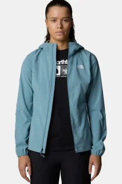 New The North Face Softshell Jas W Nimble Hoodie Shallow Blue