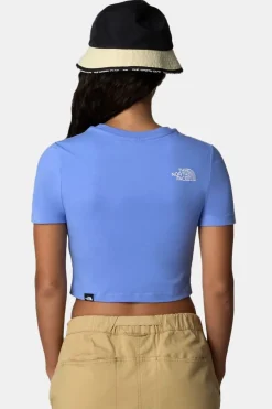 Hot The North Face T-Shirt Crop S/S Tee mid blue/blue