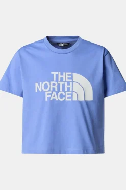 Discount The North Face T-Shirt Girl’S S/S Crop Easy Tee Virtual Blue