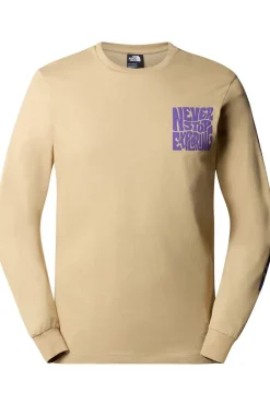 Online The North Face T-Shirt Mountain Play Ls Tee Khaki Stone