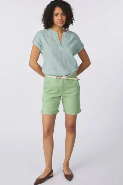 Best Tom Tailor Blouse Blouse Short Sleeve With Slub Structure mid green