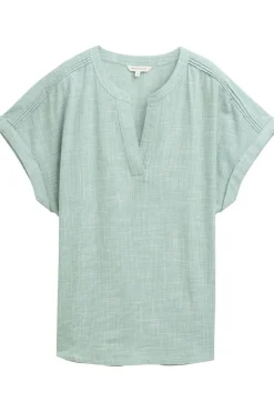 Best Tom Tailor Blouse Blouse Short Sleeve With Slub Structure mid green