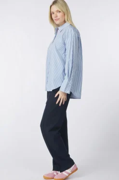 Clearance Tom Tailor Hemd Striped Poplin Shirt Navy Blue