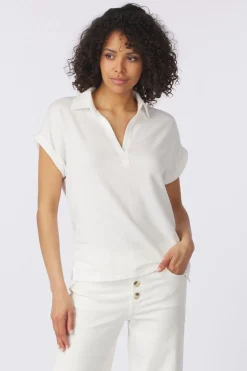 Best Tom Tailor Polo T-Shirt Polo Fabric Mix Whisper White