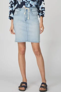 Hot Tom Tailor Rok Light Blue Cut Floral Design