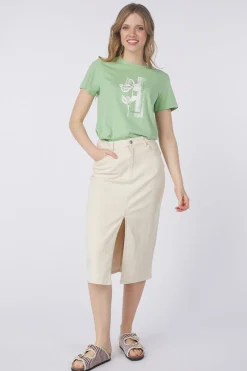 Fashion Tom Tailor Rok Midi Undyed Denim Skirt green