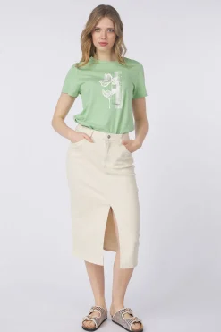 Fashion Tom Tailor Rok Midi Undyed Denim Skirt green