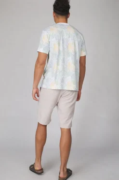 Discount Tom Tailor Short 1040229 White Multicolor Leaf Design