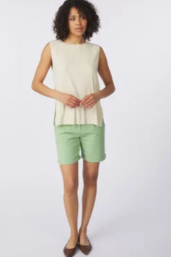 Sale Tom Tailor Top Top Plissee Crew Neck mid green
