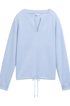 Sale Tom Tailor Trui Sweatshirt Scuba V-Neck Kentucky Blue