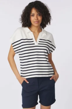 Best Tom Tailor Trui Sweatshirt Striped Polo Navy Blue