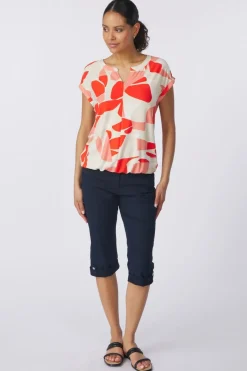 T-Shirt T-Shirt Alloverprinted V-Neck-Tom Tailor Sale