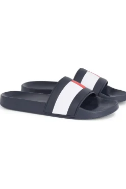 Hot Tommy Hilfiger Slippers Rubber Th Flag Pool Slide Blue