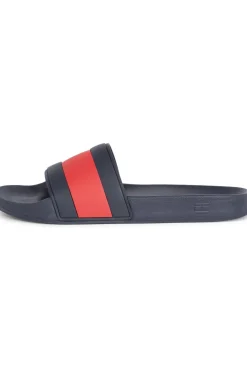 Hot Tommy Hilfiger Slippers Rubber Th Flag Pool Slide Blue