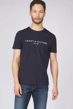 Discount Tommy Hilfiger T-Shirt Tommy Logo Dark Blue (Jeans)