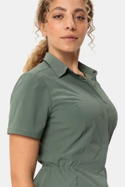 Hot Vaude Jurk Farley Stretch Olive Green