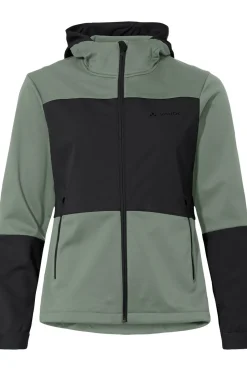 Outlet Vaude Softshell Jas Women'S Qimsa Hooded Softshell Jacket Olive Green/Black