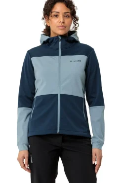 Hot Vaude Softshell Jas Women'S Qimsa Hooded Softshell Jacket dark blue/light blue