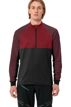 New Vaude T-Shirt Men'S Qimsa Halfzip Ls Shirt Mid Red/Bordeaux / Maroon