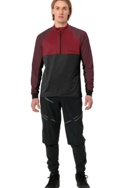 New Vaude T-Shirt Men'S Qimsa Halfzip Ls Shirt Mid Red/Bordeaux / Maroon