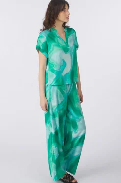 Fashion Vero Moda Broek Vades green/blue