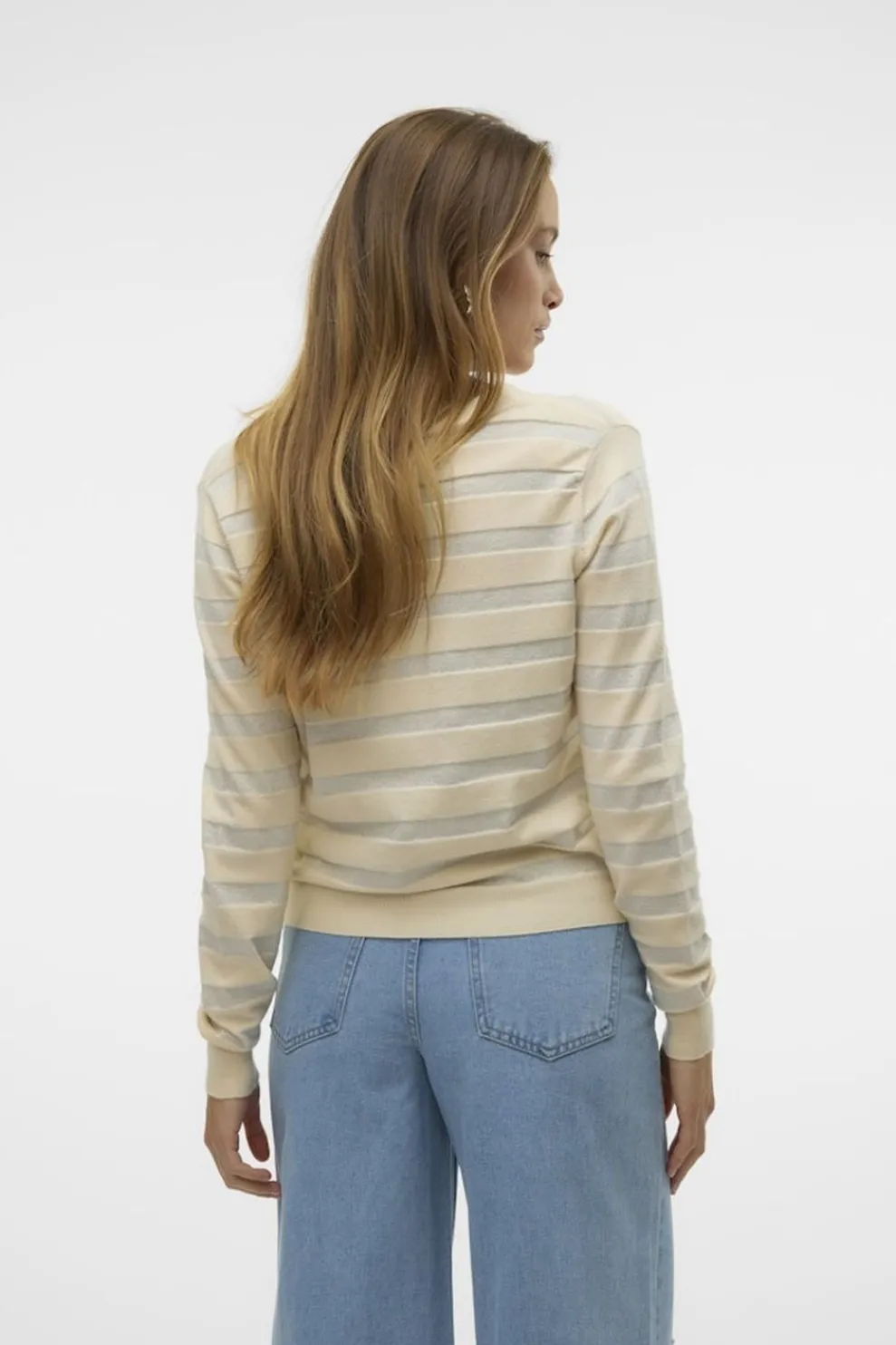 Outlet Vero Moda Cardigan Happyshine Stripe Ecru/Silver