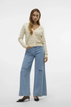 Outlet Vero Moda Cardigan Happyshine Stripe Ecru/Silver