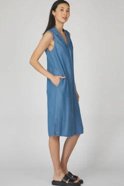 Online Vero Moda Jurk Bree Blk Medium Blue Denim