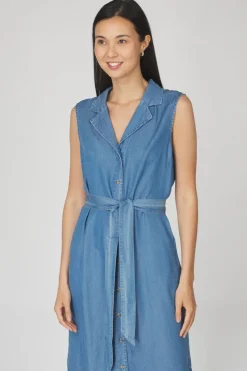 Online Vero Moda Jurk Bree Blk Medium Blue Denim