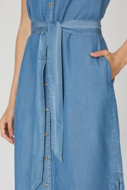 Online Vero Moda Jurk Bree Blk Medium Blue Denim