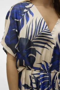Clearance Vero Moda Jurk Na Wide Kaftan Beige/Royal Blue