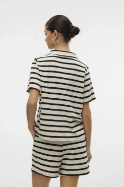 Discount Vero Moda Polo Emeli off white/black