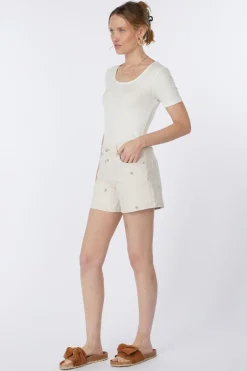 Clearance Vero Moda Short Te Mr Ecru Flowers Silver/Ass. Flower