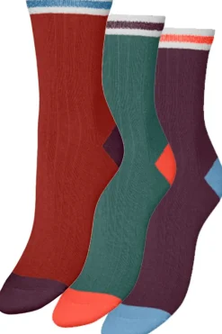Online Vero Moda Sokken Piper New 3-Pack Jade/Terracotta