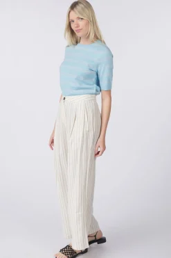 Outlet Vero Moda Trui Happyshine Stripe Ecru/Light Blue