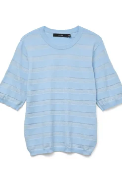Outlet Vero Moda Trui Happyshine Stripe Ecru/Light Blue