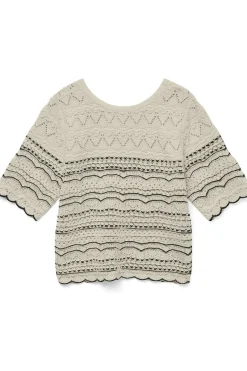 Fashion Vero Moda Trui Madeira 2 Way Ecru/Black