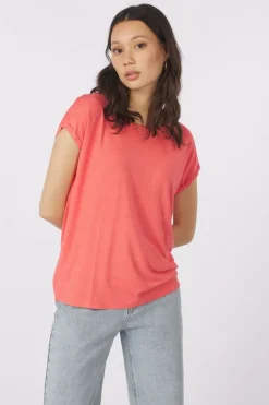 T-Shirt Lava Plain Lurex Strip-Vero Moda Fashion