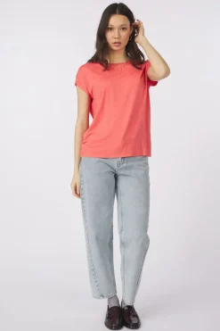 T-Shirt Lava Plain Lurex Strip-Vero Moda Fashion