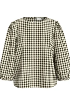 Hot Vila Blouse Kuba Birch Checks:Black Checks