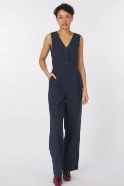 Clearance Vila Jumpsuit Essential Fl Tailored Navy Blazer