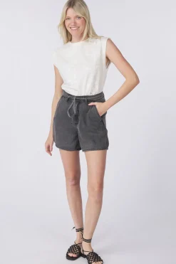 Discount Vila Short Kiki Belt Denim Snow White