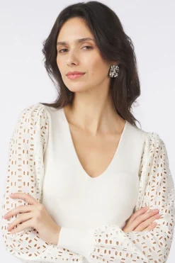 Fashion Vila Trui Lacine Lace Detail Denim / Jeans