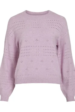 Outlet Vila Trui Ril Pointelle Winsome Orchid Detail:Melange